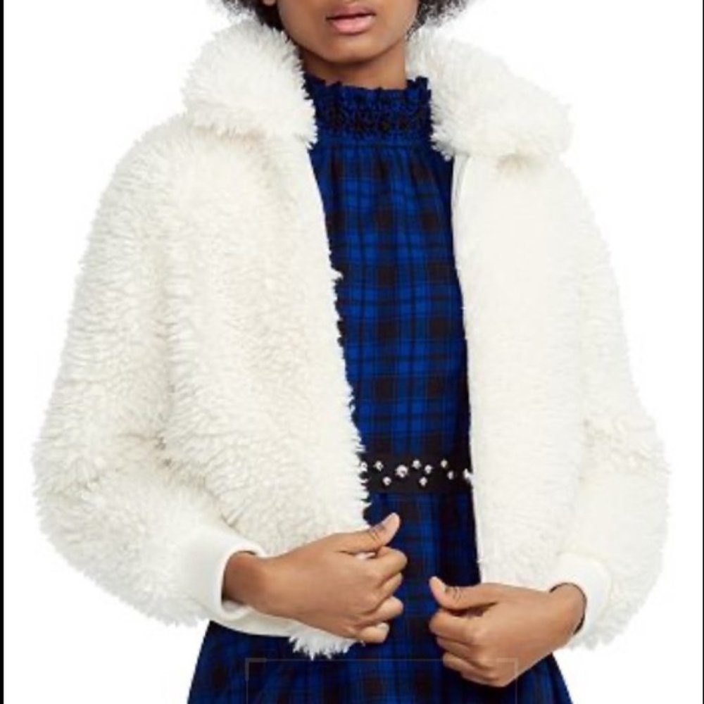 Maje White Sherpa Jacket